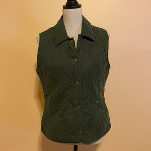 Faconnable hunter green vest size medium snaps down front corduroy underneath